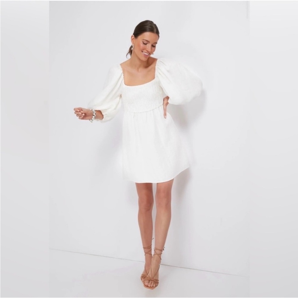 Tuckernuck White Puff Sleeve Mini Dress
